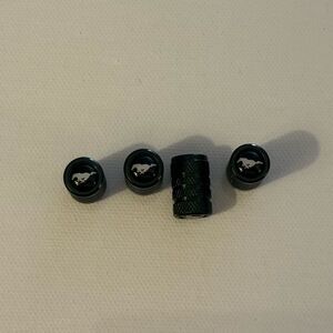 Mustang Valve Stem Caps in Black Set of 4 NWT